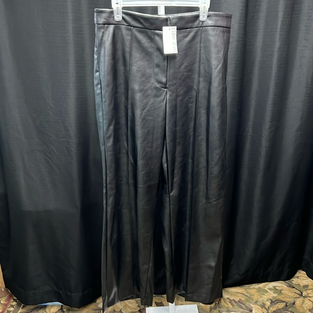 Women's Nine West Pleated Faux Leather Trouser
